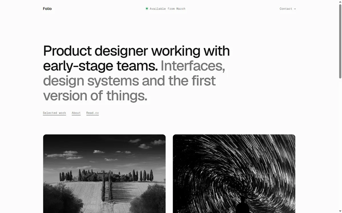 Folio portfolio website template