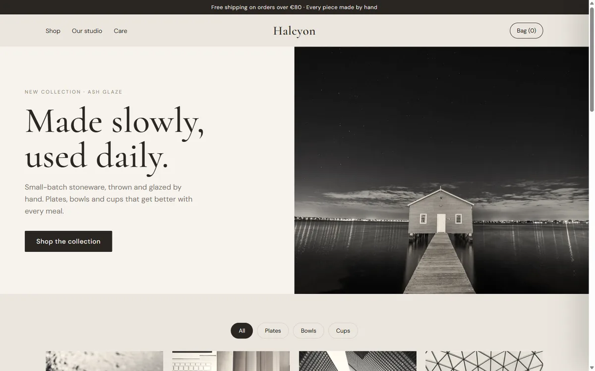 Halcyon online shop website template