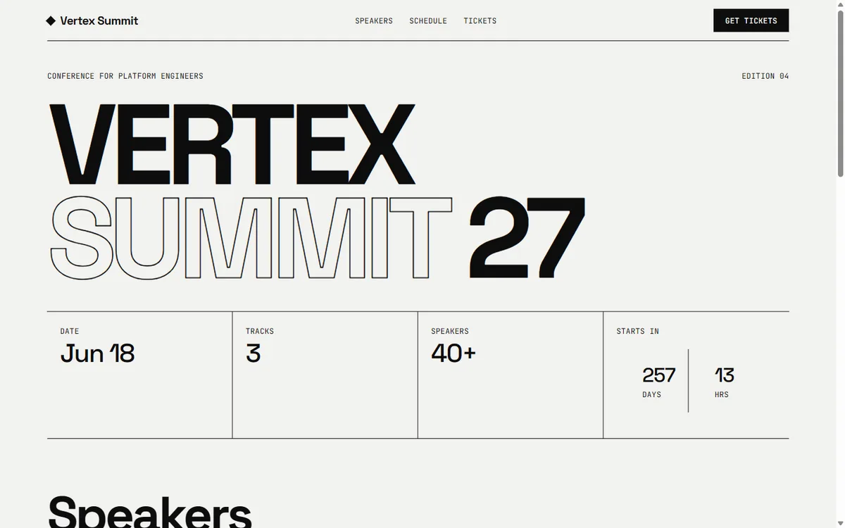 Vertex Summit event website template
